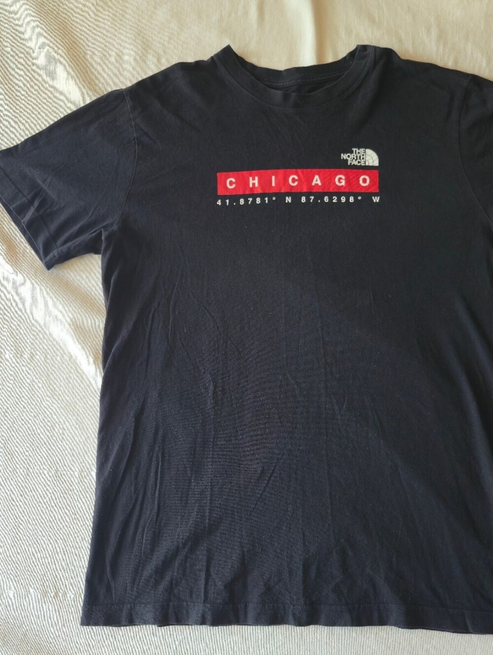 The North Face Chicago Coordinates Black Cotton T-Shirt Mens Large